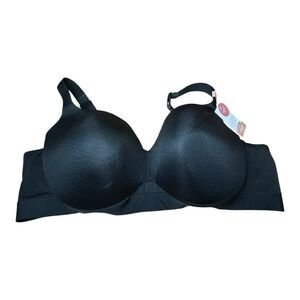 Cacique Comfort Bliss Lightly Lined Balconette Bra 46D Black NWT